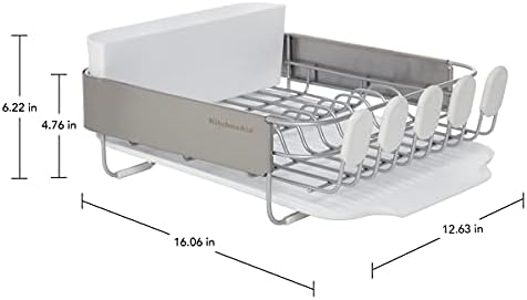 KitchenAid Compact Satin Wire Rust Resistant, Expandable Dish Rack