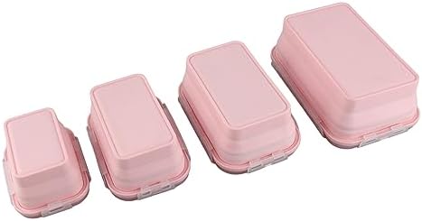 ZJchao Collapsible Silicone Food Storage Set 4 Piece Airtight