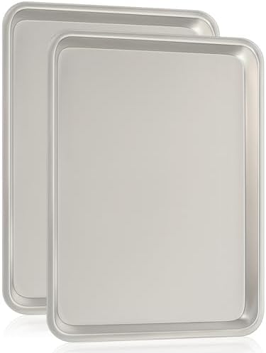 Commercial Quality Baking Sheet Pan Set, Natural Aluminum Cookie