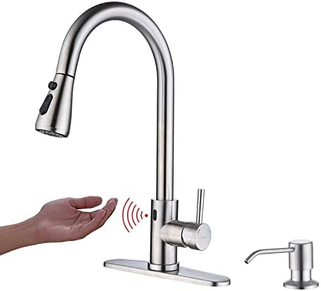Touchless Kitchen Faucet with Pull Down Sprayer, Brush Nickel