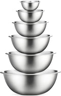 FineDine Stainless Steel Mixing Bowls Set, 6-Piece Metal Bowls