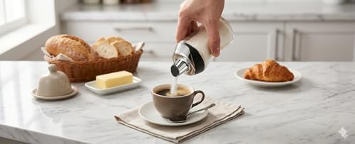 J&M DESIGN Glass Sugar Dispenser with Pour Spout for Coffee Bar, Tea