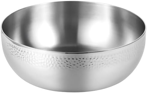 Extra Large Stainless Steel Hammered Salad Bowl - 11 in Large Popcorn