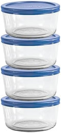 Anchor Hocking Glass Storage Containers with Lids, Set of 4
