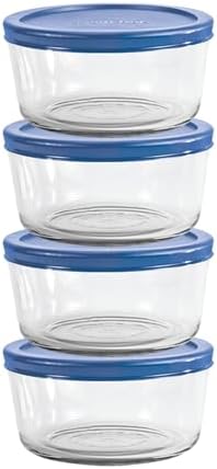 Anchor Hocking Glass Storage Containers with Lids, Set of 4