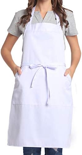 BIGHAS Adjustable Bib Apron with Long Ties for Women Men 18 Colors