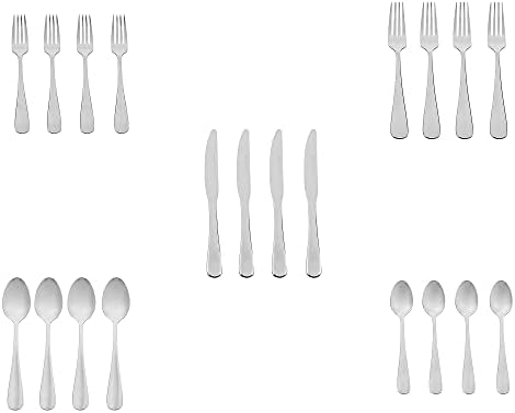 Amazon Basics Silverware Set, Stainless Steel Flatware, Dishwasher