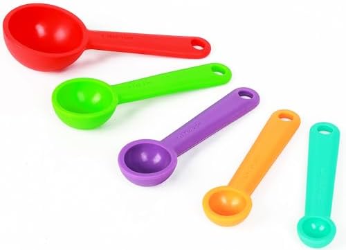 Silicone Measuring Spoons Set of 5, Assorted Colors