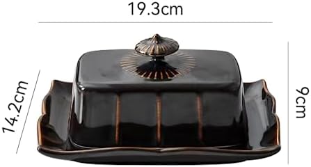 WAIT FLY Vintage Ceramic Butter Dish with Lid for Kitchen Countertop