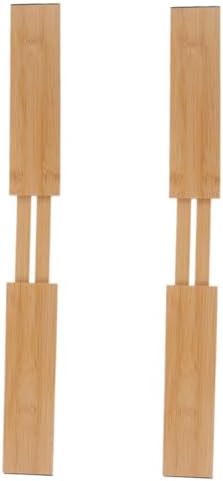 PRETYZOOM 2pcs Adjustable Bamboo Drawer Divider for Tableware
