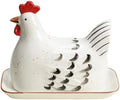 Colias Wing Retro Hen Ceramic Butter Dish with Lid Butter Keeper