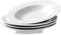 Ceramic Soup Bowls Shallow Plates, Halloween 4 Pack White Dinner Bowls