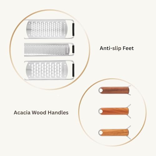 NAZANIN 3-Piece Stainless Steel Cheese Grater and Zester Set
