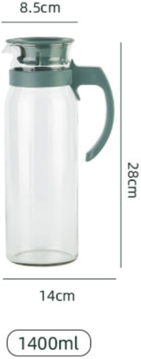 Drinking 1400ml Glass Water Kettles with Lid and Handle