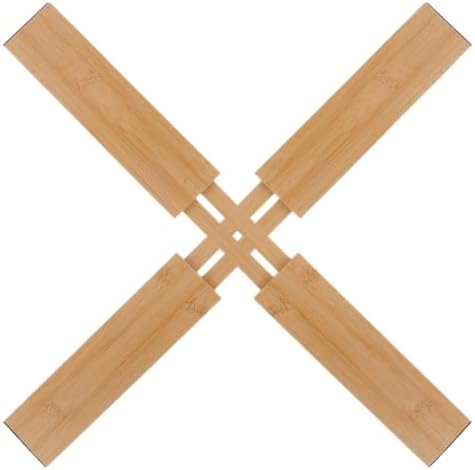 2pcs Adjustable Bamboo Drawer Divider for Kitchen Flatware