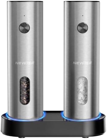 Newise Electric Salt and Pepper Grinder Set, Rechargeable