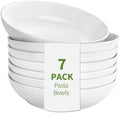 DeeCoo 7 Pack Porcelain Pasta Bowls Ceramic, Large Serving Bowl, Wide