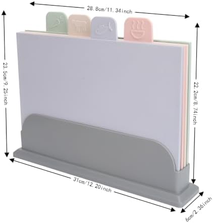 Color Coded Cutting Board Set with Holder, 4 Pcs