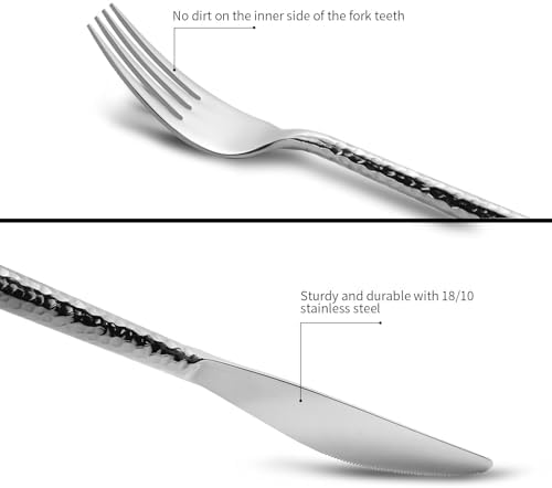 18/10 Stainless Steel Flatware Set Hand Forged Silverware Set Cutlery