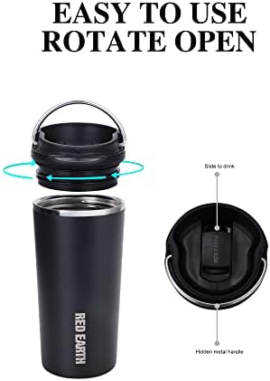 GiNT 17oz Travel Tea Mug with Infuser, 2 Lids. Vacuum Insulated 316