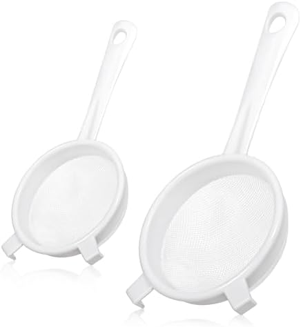 2 Pcs Double Ear Kefir Strainer Set with Handle Plastic Strainer for