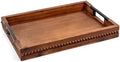 Wooden Serving Trays with Metal Handles 15 X 11inch Vintage Ottoman