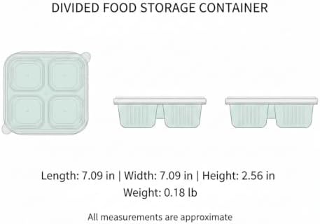 Home Organizers 4-Compartment Snack Box with Lid, Divided Dry Food