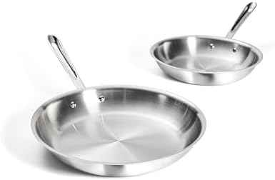 All-Clad D3 3-Ply Stainless Steel Fry Pan Set, 10,12 Inch, Induction