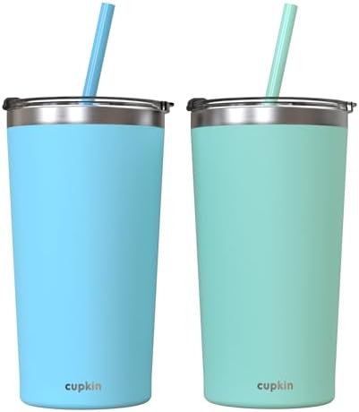 CUPKIN Stainless Steel Insulated Tumbler with Lid and Straw, 20 oz