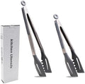 3-in-1 Silicone Kitchen Tongs Set of 2, 11 and 14 Inch, Gray