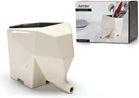 PELEG DESIGN Elephant Cutlery Drainer, Cream