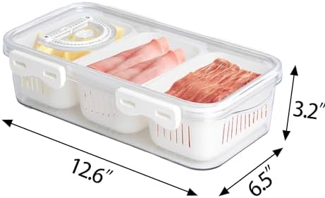 MANO Divided Snackle Box Charcuterie Container with 3 Compartment