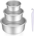 Toshimitsu Round Cake Pan Set, 3 Piece Removable Bottom Sitting Round