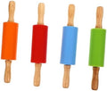 Mikinona 4pcs Silicone Rolling Pin Wood Handle Baking Roller Rolling