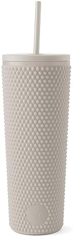 Simple Modern Textured Plastic Tumbler, Straw Lid | 24oz | Beige