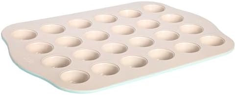 Tasty Clean Ceramic 24-Cup Mini Muffin Pan, Durable Aluminized Steel