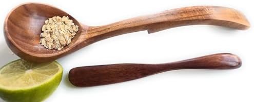 Lustiger Chef Cooking Spoon and Spreading Knife Set, 100% Wood, Cookie