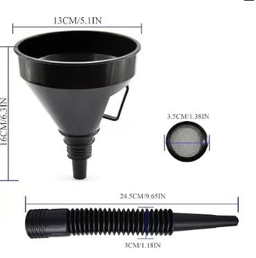 Plastic Oil Funnel Set, 5-Piece Automotive Funnels - Image 5