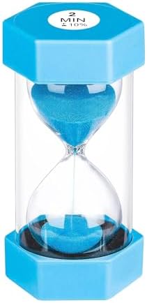 2 Minute Sand Timer, Unbreakable Hexagon Hourglass, Plastic Sand Watch