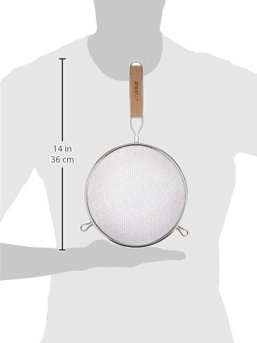 Winco MS3A-8D Strainer with Double Fine Mesh, 8-Inch Diameter, Stainless Steel - Image 2