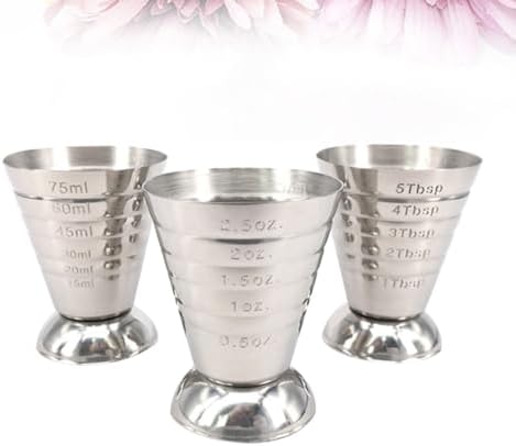 75ml Stainless Steel Jigger Cup Set of 3 for Measuring Liquids