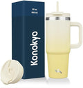 Konokyo 30 oz Insulated Tumbler Water Bottle with Handle, Straw Lid