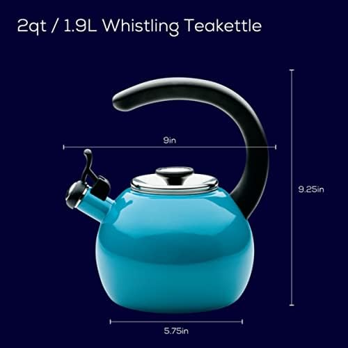 Circulon Enamel on Steel Whistling Tea Kettle, 2-Quart