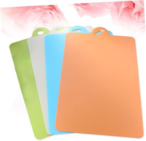 BESPORTBLE 4pcs Flexible Cutting Boards with Hanging Hole Food-safe