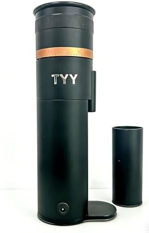 TYY Portable Conical Burr Coffee Grinder, Stepless Settings