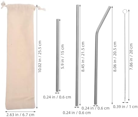 Drinking Straws Xmas Set Stainless Steel Reusable with Cleaning