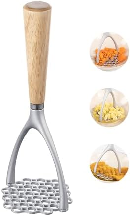 Brigii Potato Masher, Aluminum Alloy Potato Ricer, Wooden Handle Press