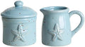 Colias Wing Retro Starfish Embossed Creamer and Sugar Bowl Set, Coffee