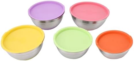 Hidyliu Stainless Steel Mixing Bowls Set, Colorful Nesting Sizes