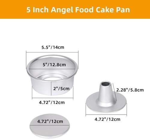 XZJMY Angel Food Cake Pan 5Inch 3 pcs set Food Cake Pan Round Baking